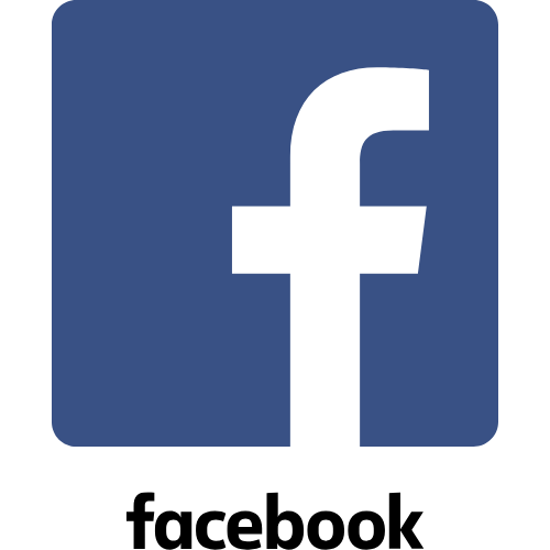 Facebook logo with a white lowercase 'f' on a blue background.