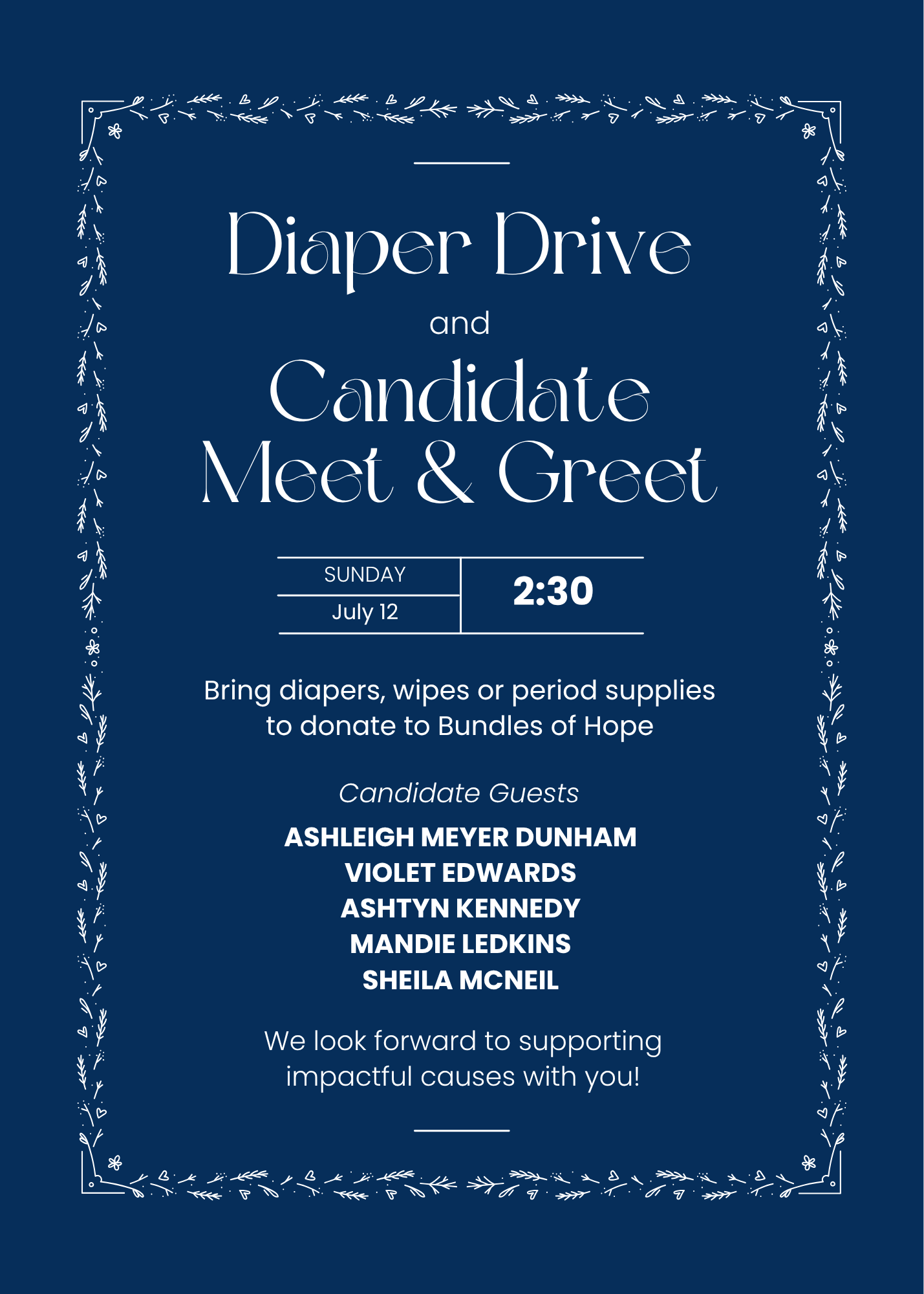 Diaper Drive & Candidate Meet-and-Greet