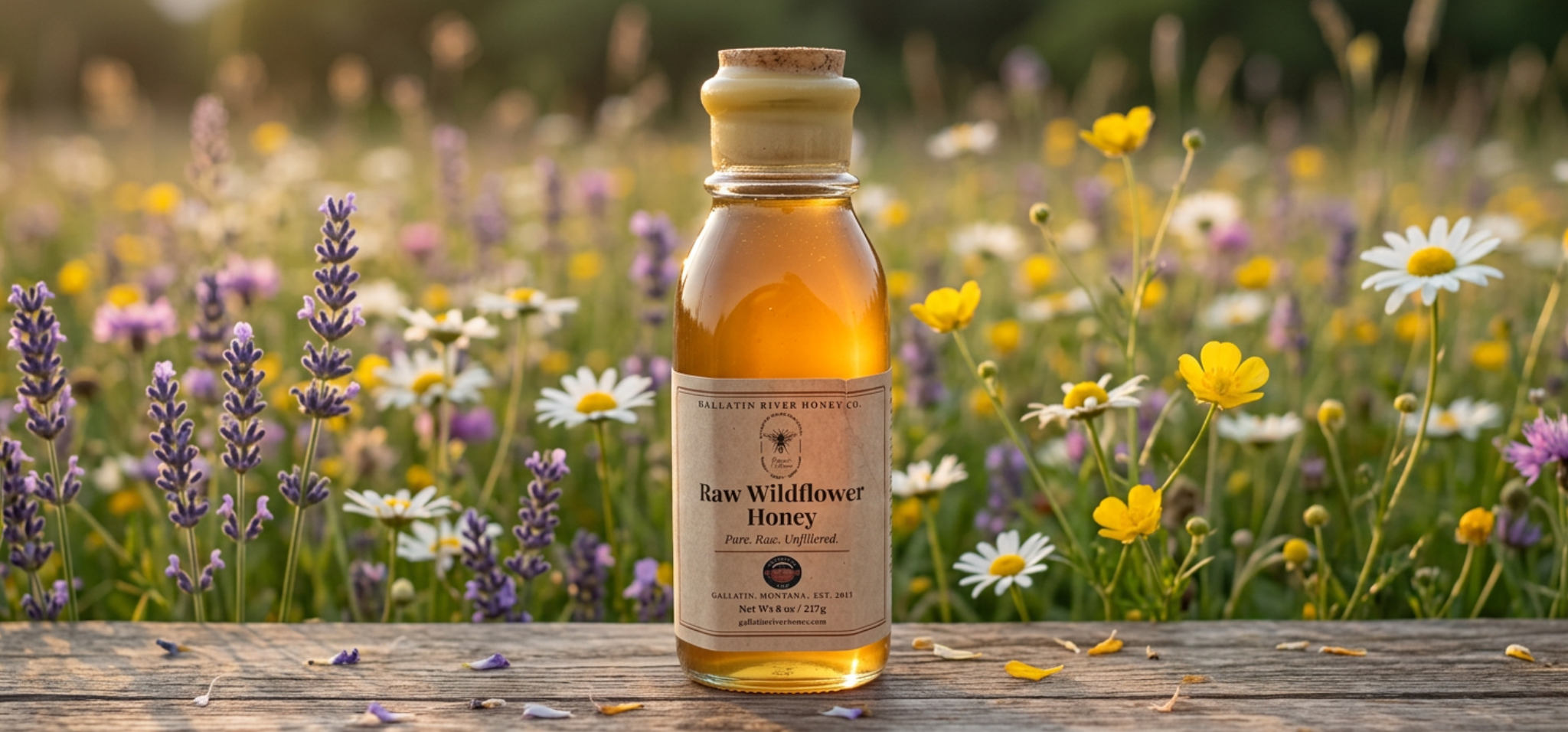 Seasonal Montana Wildflower Honey - Pure Gallatin Gold - 16oz