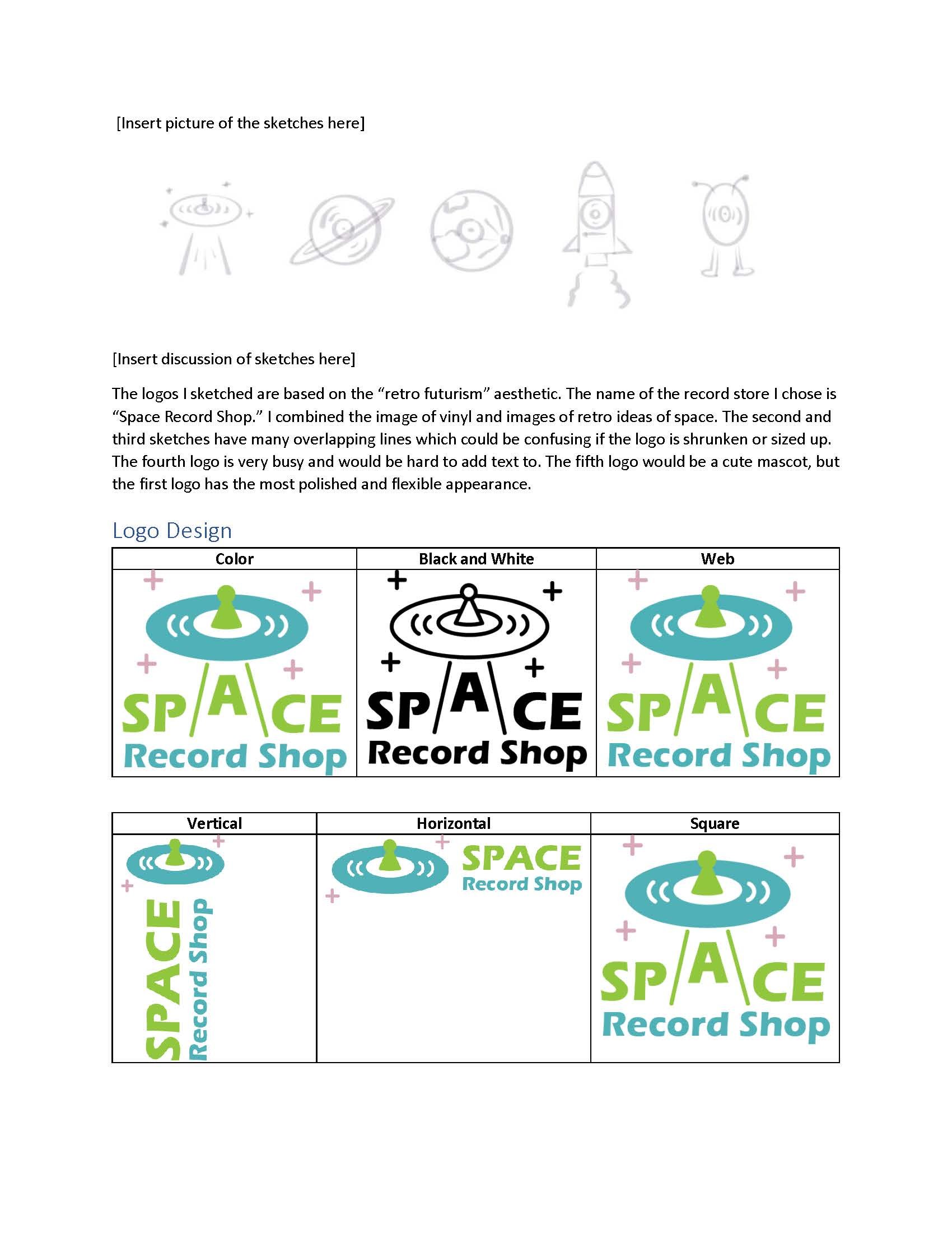 Page 2/3 of Ana Hand's logo design report