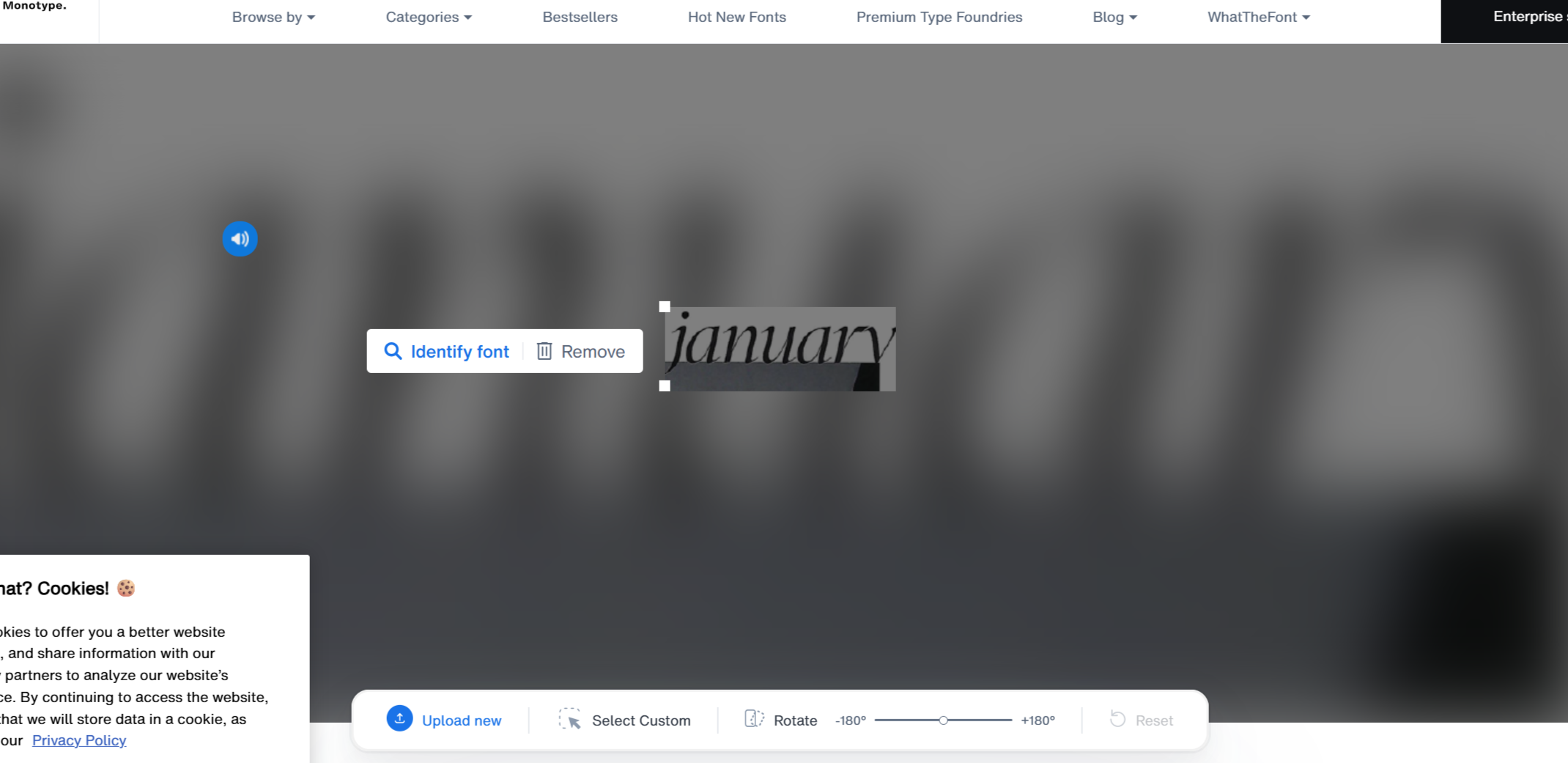 WhatDaFont's image based search feature