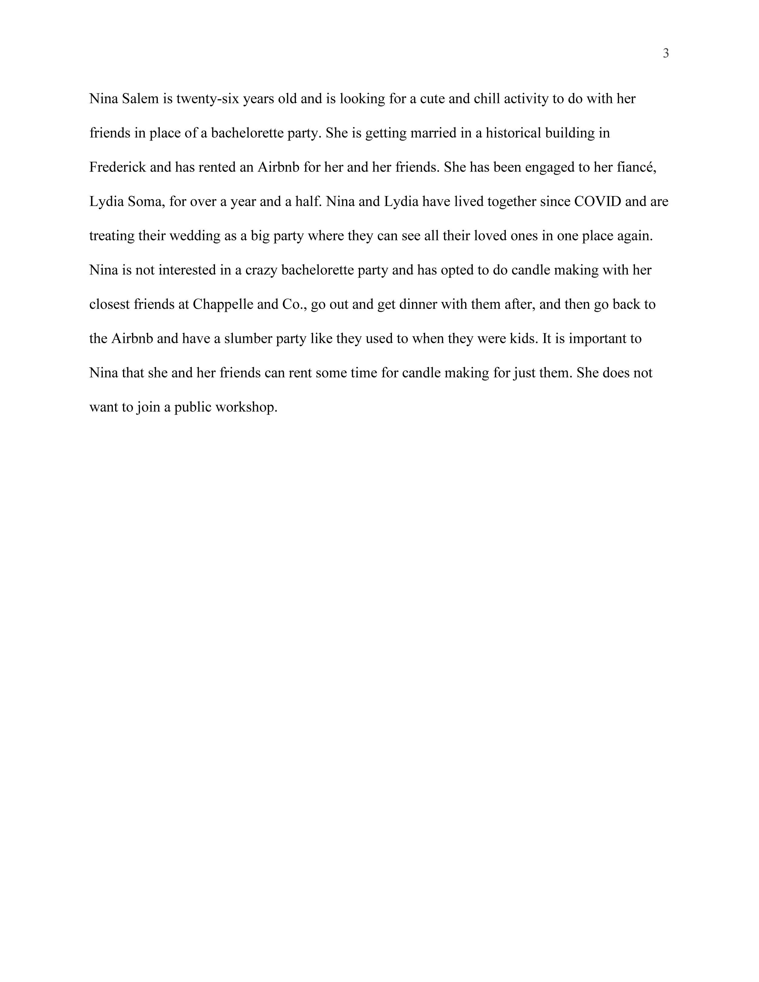 second persona for Chappelle and Co. candle making