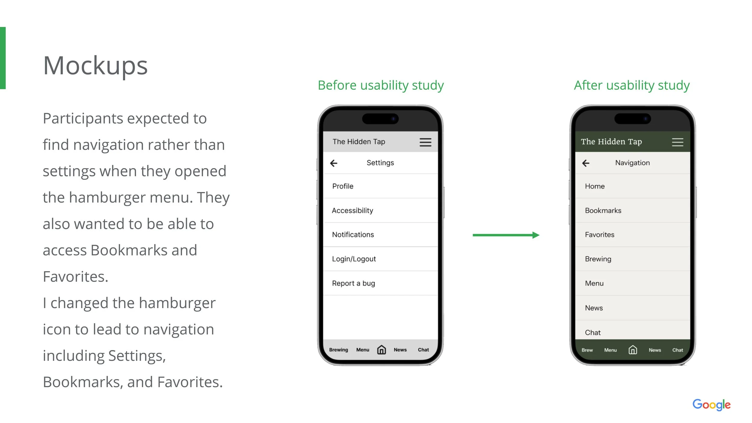 mockup navigation changes (slide 33/43)