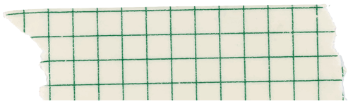 A piece of torn graph paper with grid lines.