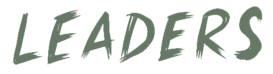 The word "Leaders" in handwritten text with a slight animation