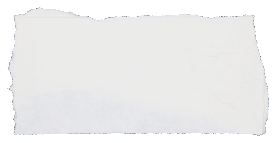 Blank torn piece of paper with irregular edges against a black background.