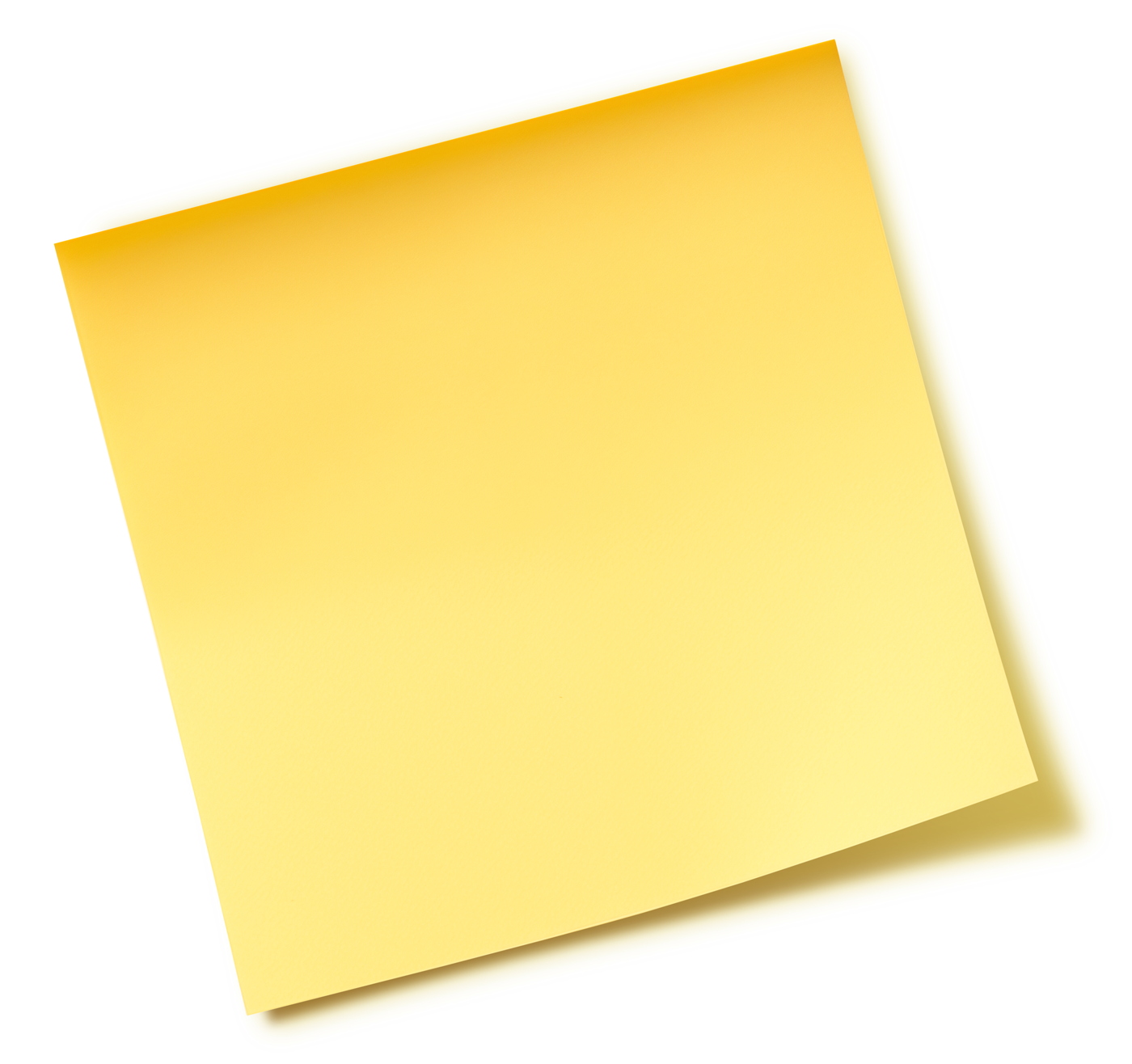 A yellow sticky note