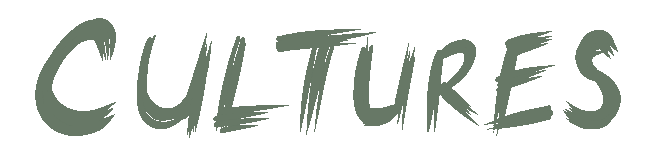 The word "Cultures" in handwritten text with a slight animatiino
