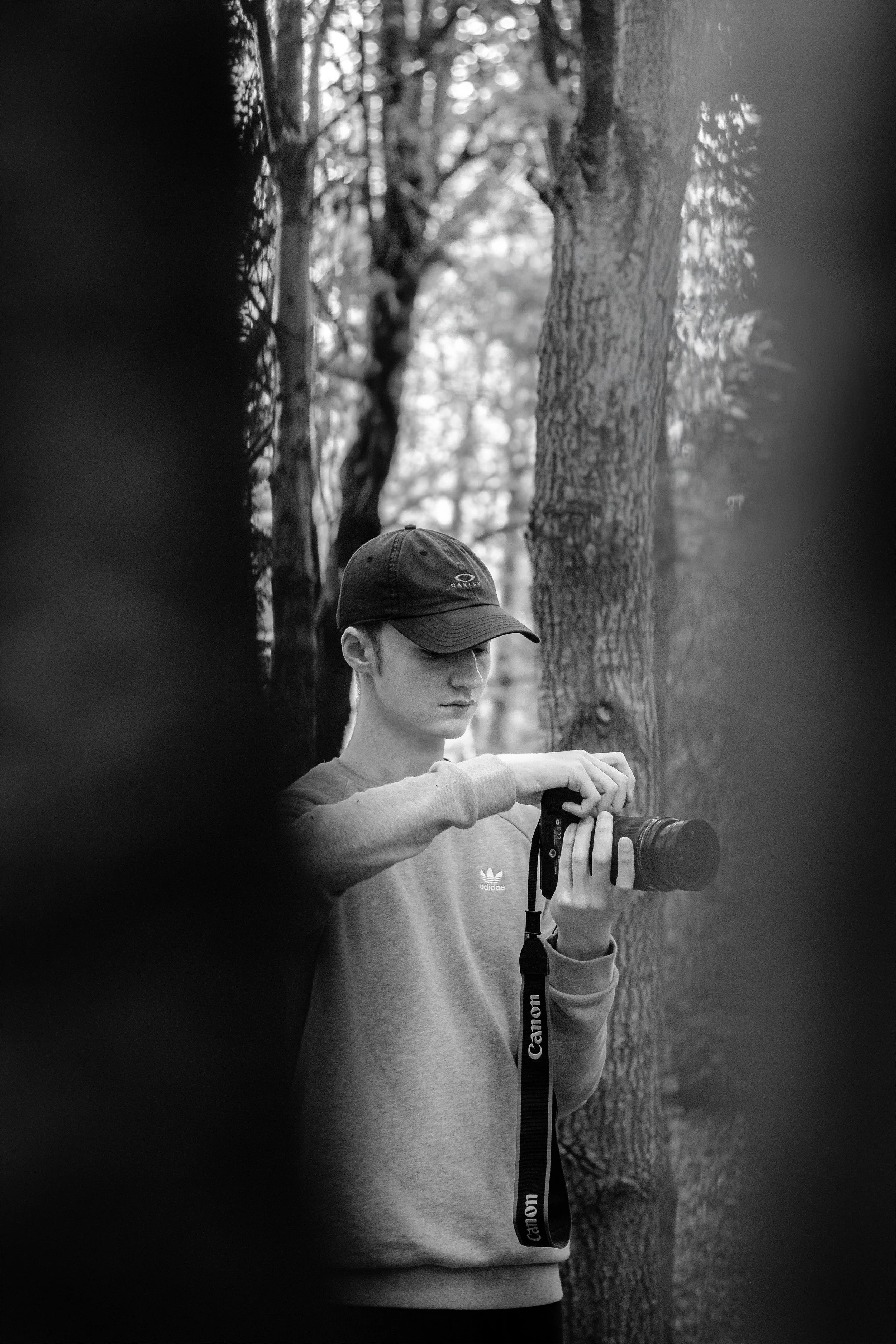 Behind-the-scenes photograph of me working on a portrait shoot.