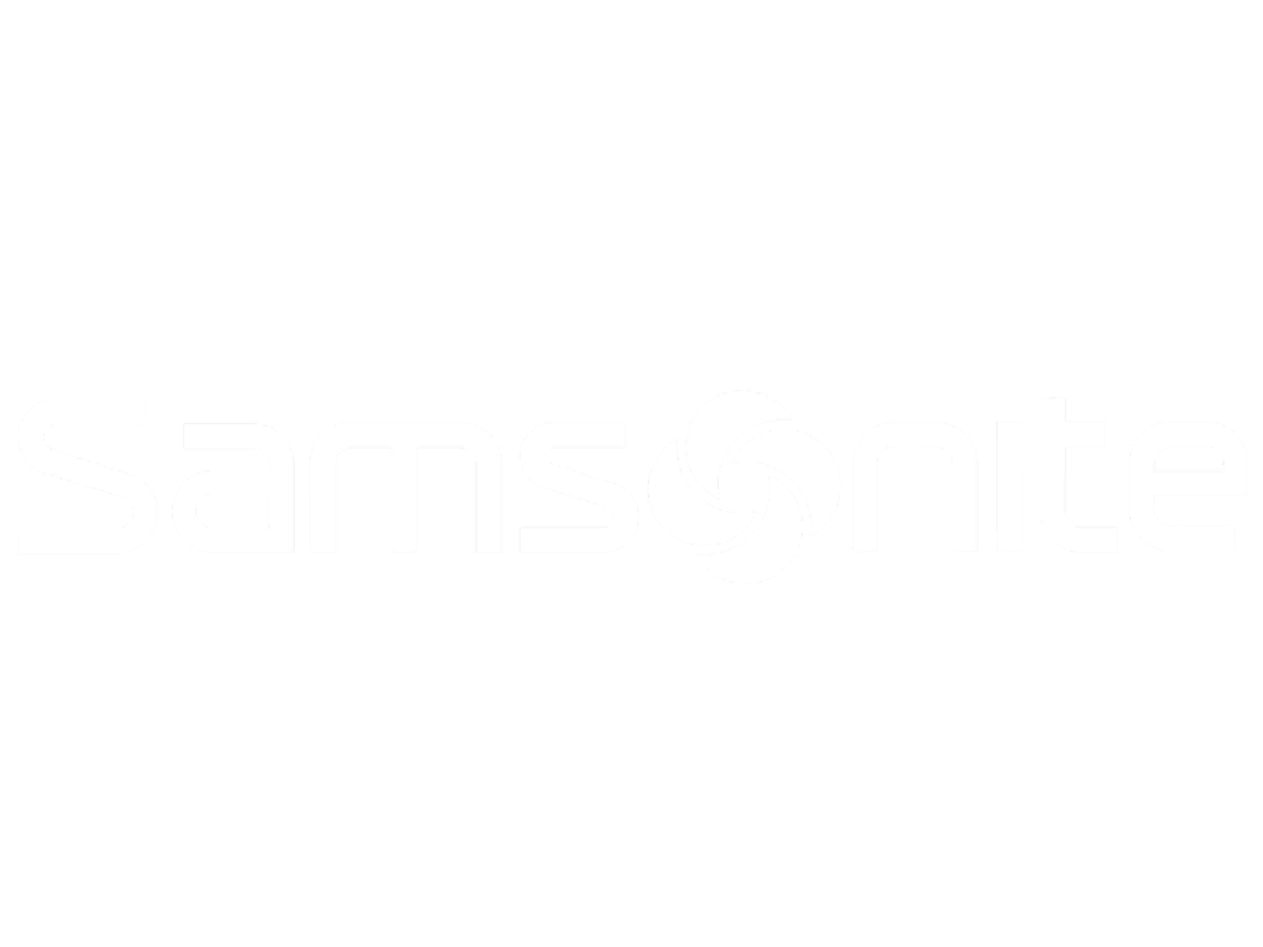 Logotipo de Samsung en color blanco con fondo negro