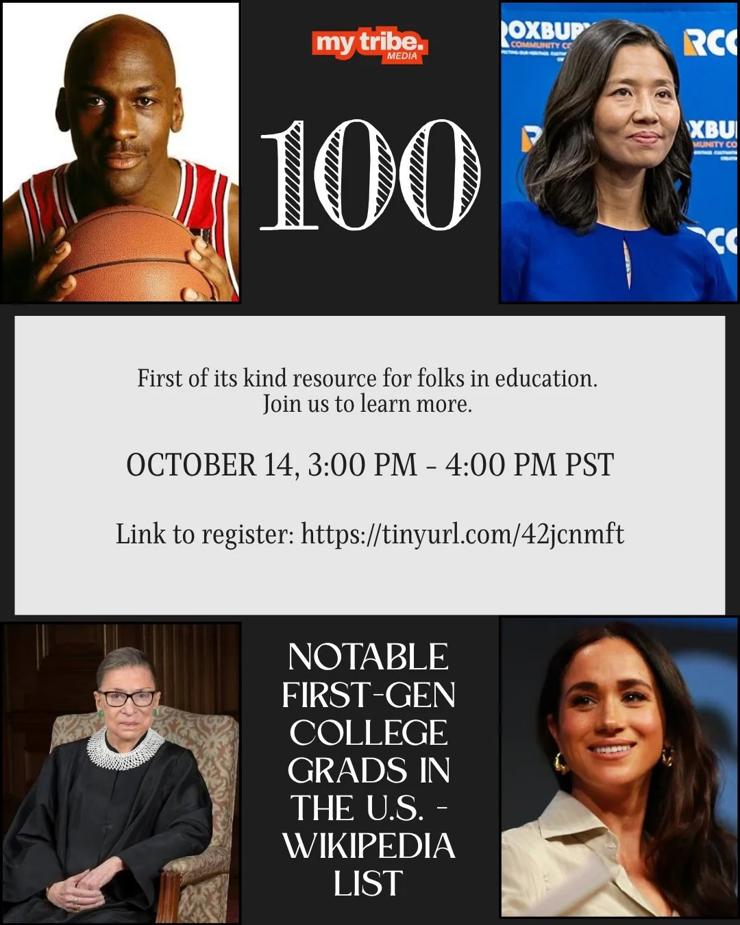 What would you do with a list of over 100 verified and notable first-generation college graduates from the U.S. like Ruth Bader Ginsberg or Michael Jordan? How would you use it?

Join us TODAY at 3pm PST/6pm EST as we unveil a new Wikipedia project t