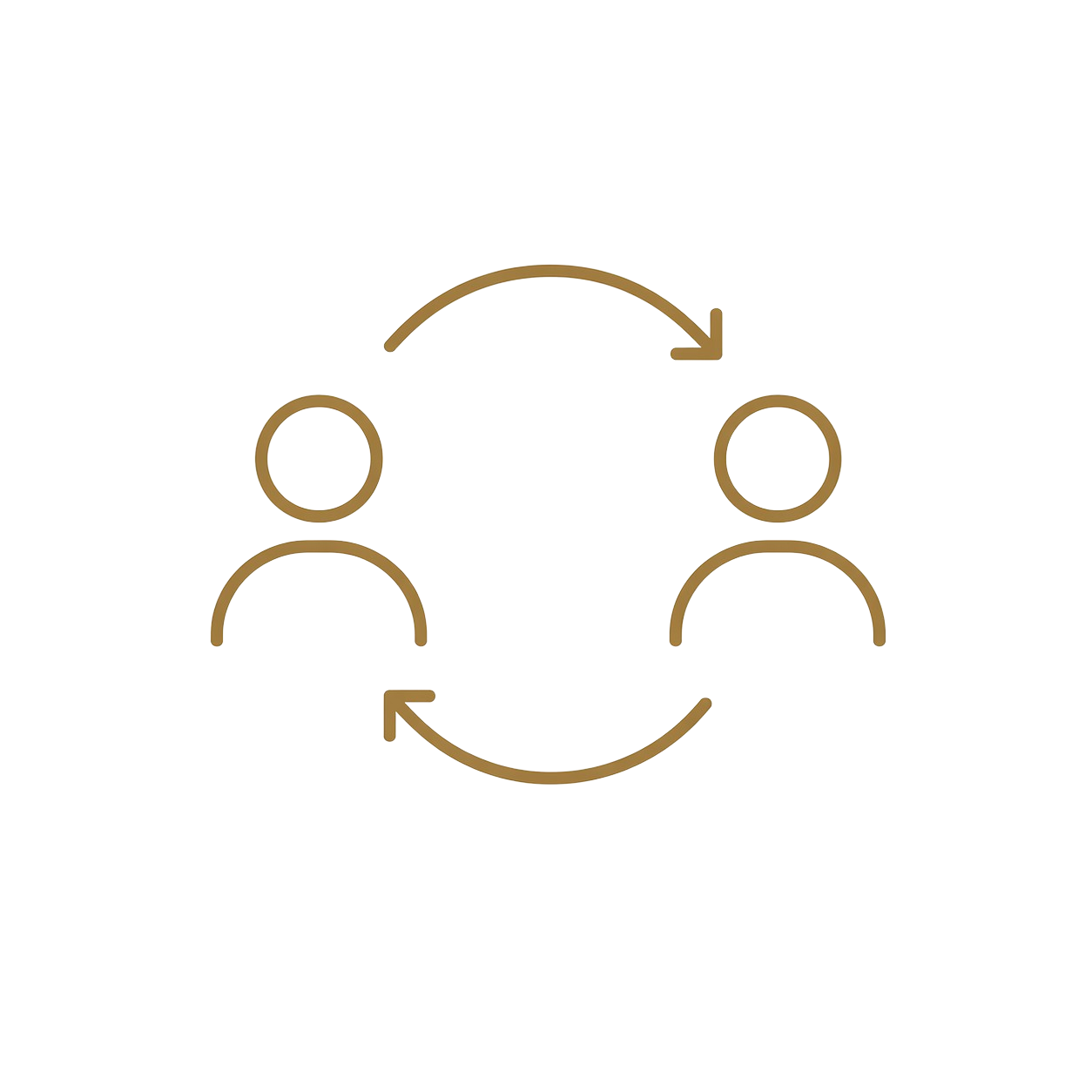 Icon of connected people representing capital relationships between advisor and clients.