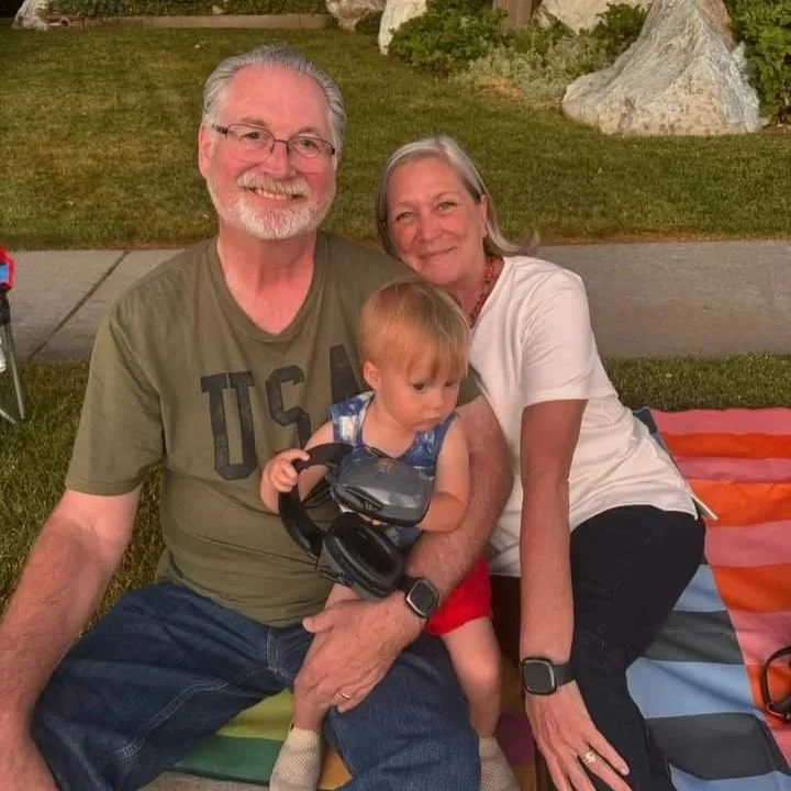 Michael Finch , his wife, and a grandchild