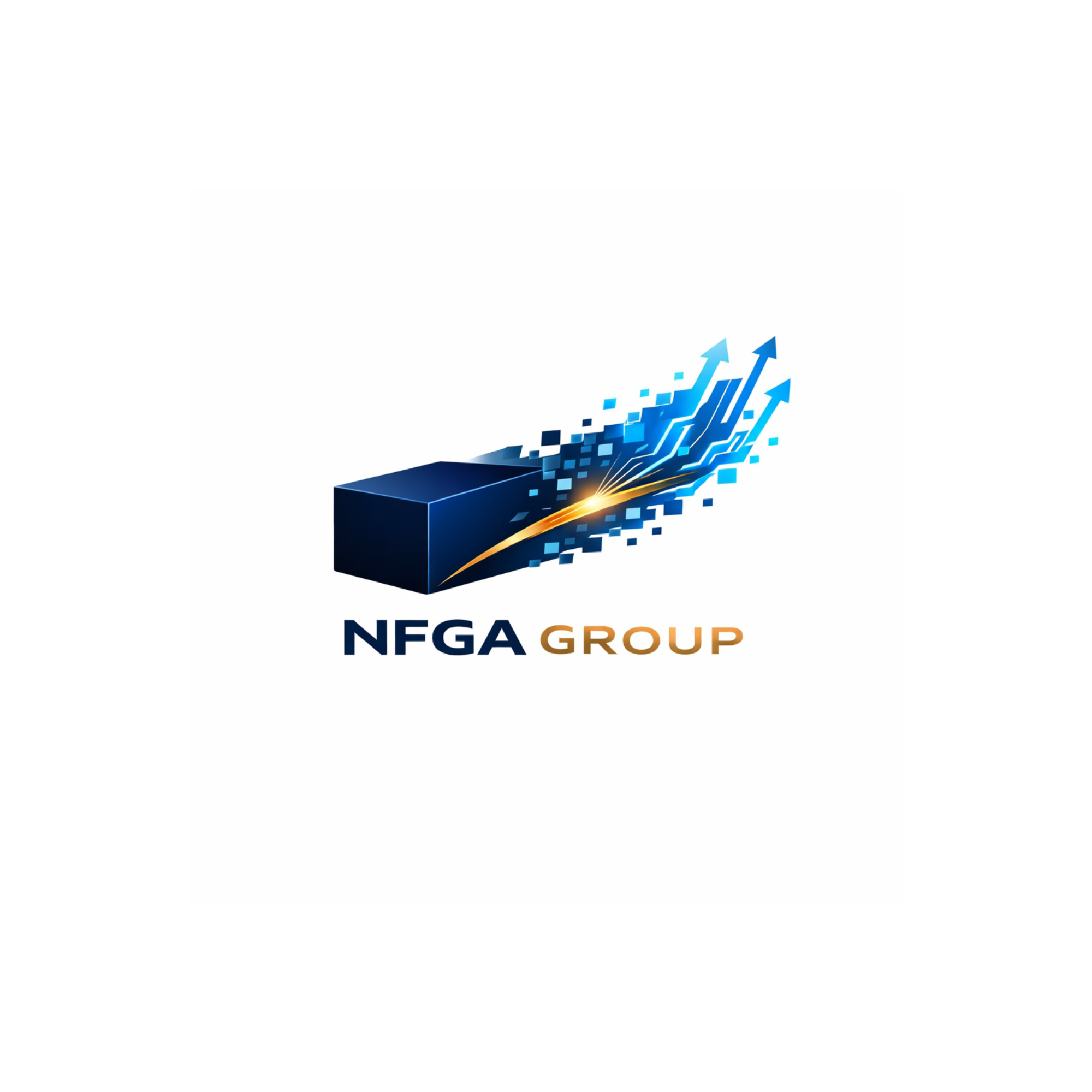 Logo de NFGA Group avec un graphique stylisé de flèches bleues en croissance