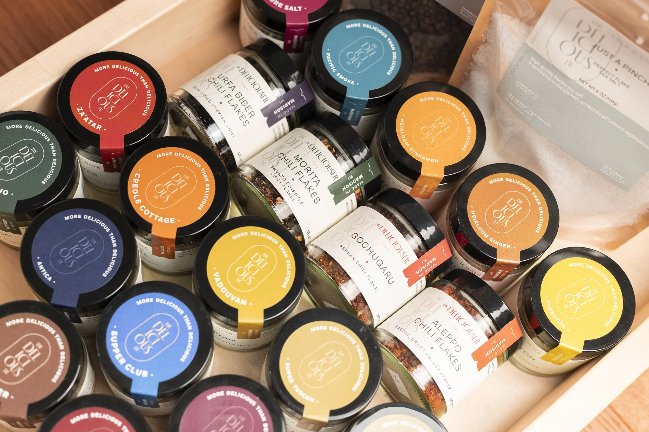 An array of spices from The Deliciouser