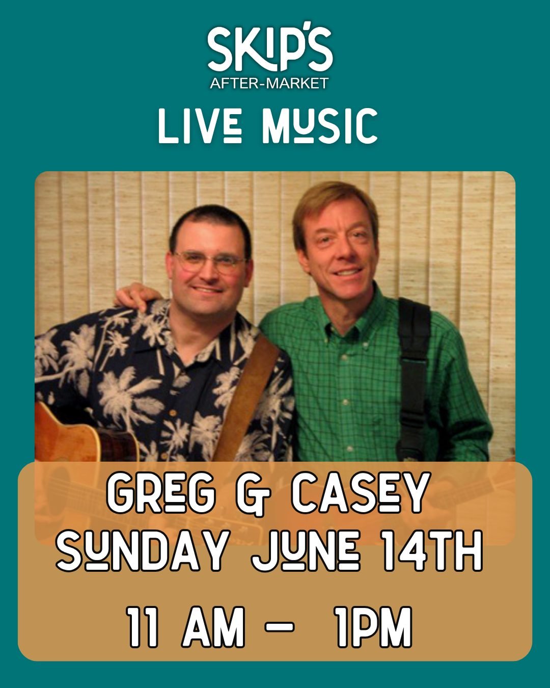 Another day of live music... Greg &amp; Casey-- acoustic musicians from Madison. 🎶 They are a very eclectic duo known for tight vocal harmonies and excellent musicianship--- singing popular, Irish, and original folk music. 
.
. Join us for a Bloody 