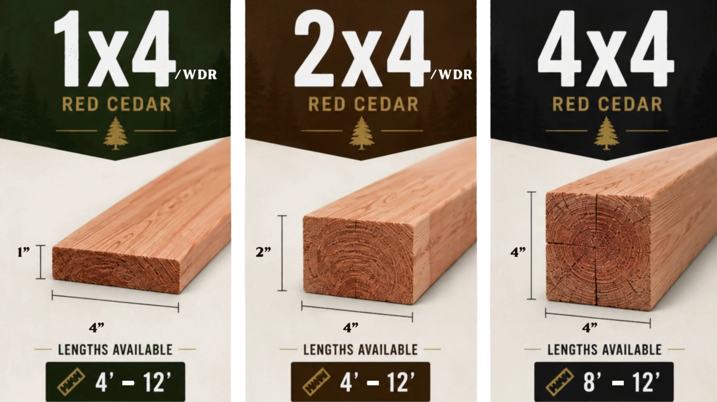 red cedar lumber sizes Great Central Timber Milling
