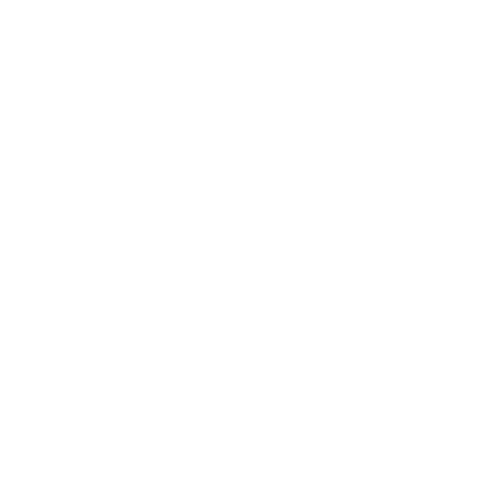 White outline of a hand with a spiral on the palm, set against a black background.