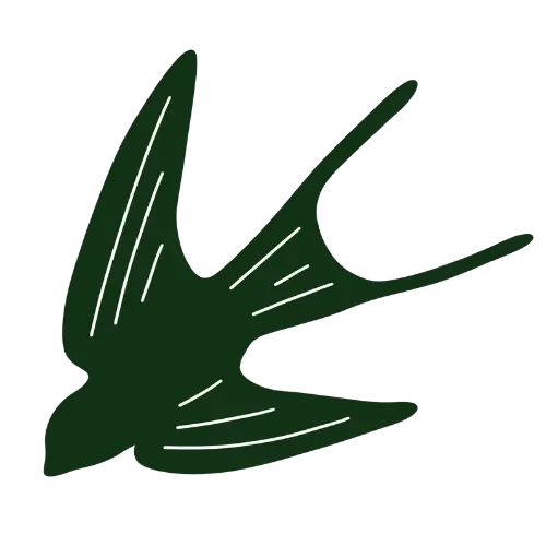 Hand-drawn swallow in flight