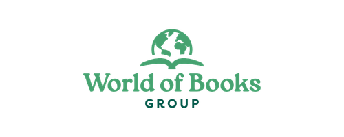 World of Books Group logo with a drawing on an open book with the earth above