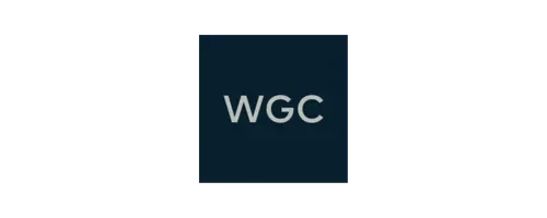 WGC logo with white text on a dark blue background