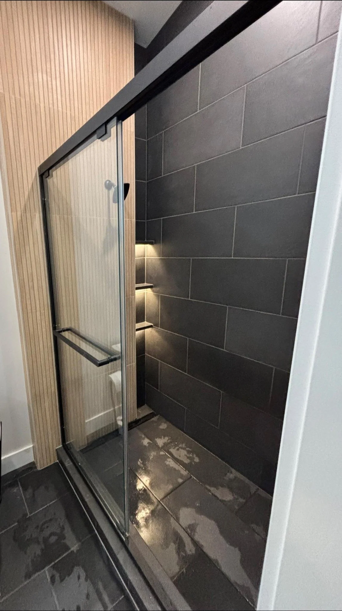 Sleek Modern Tiled Shower