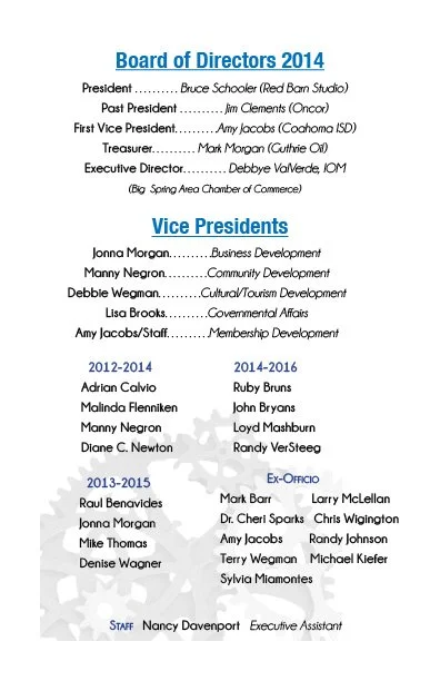 Back of event program
