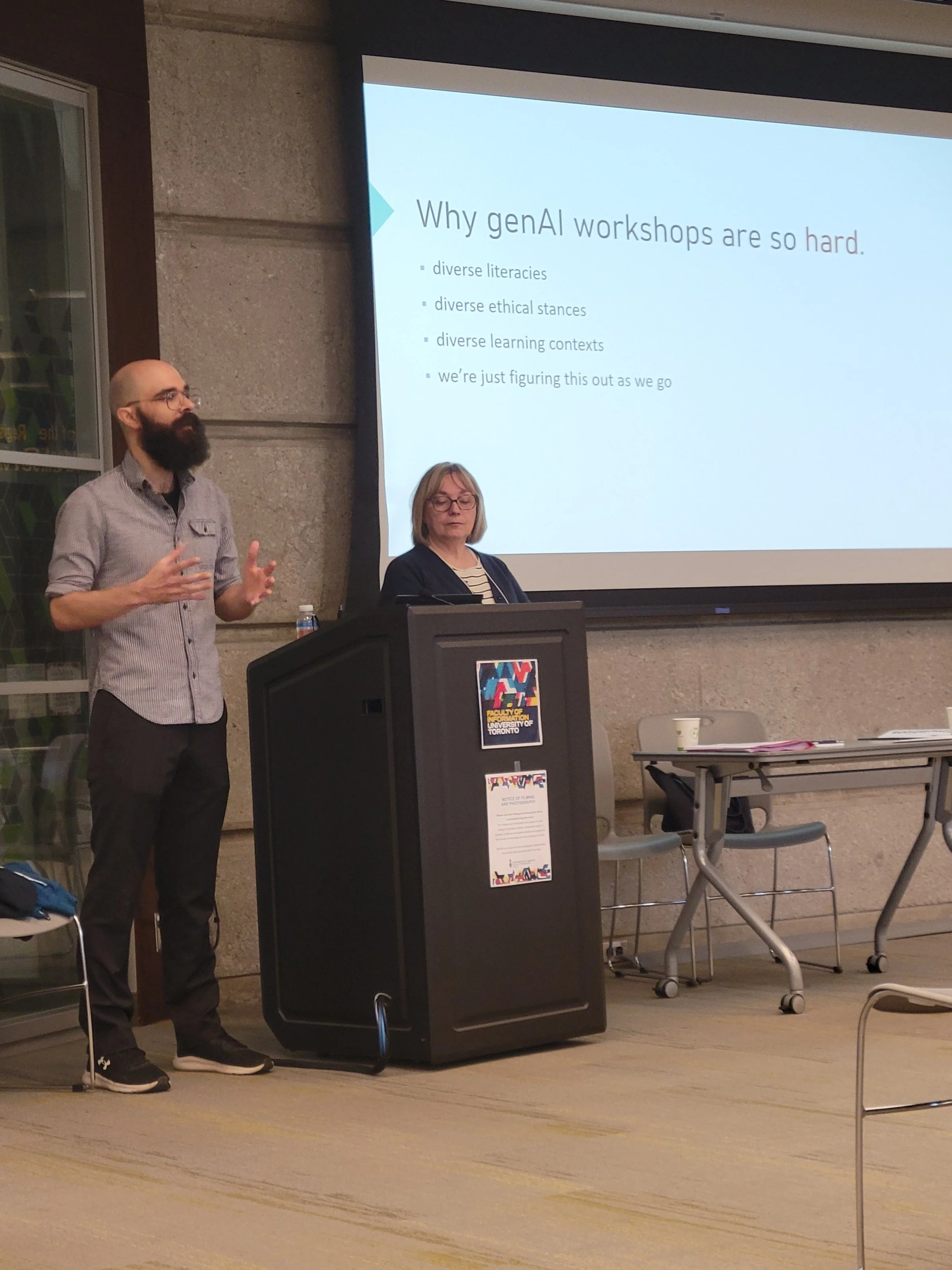 Michael Cournoyea and Boba Samuels speak at the 2025 Symposium on Generative AI in Health Sciences Writing & Assessment