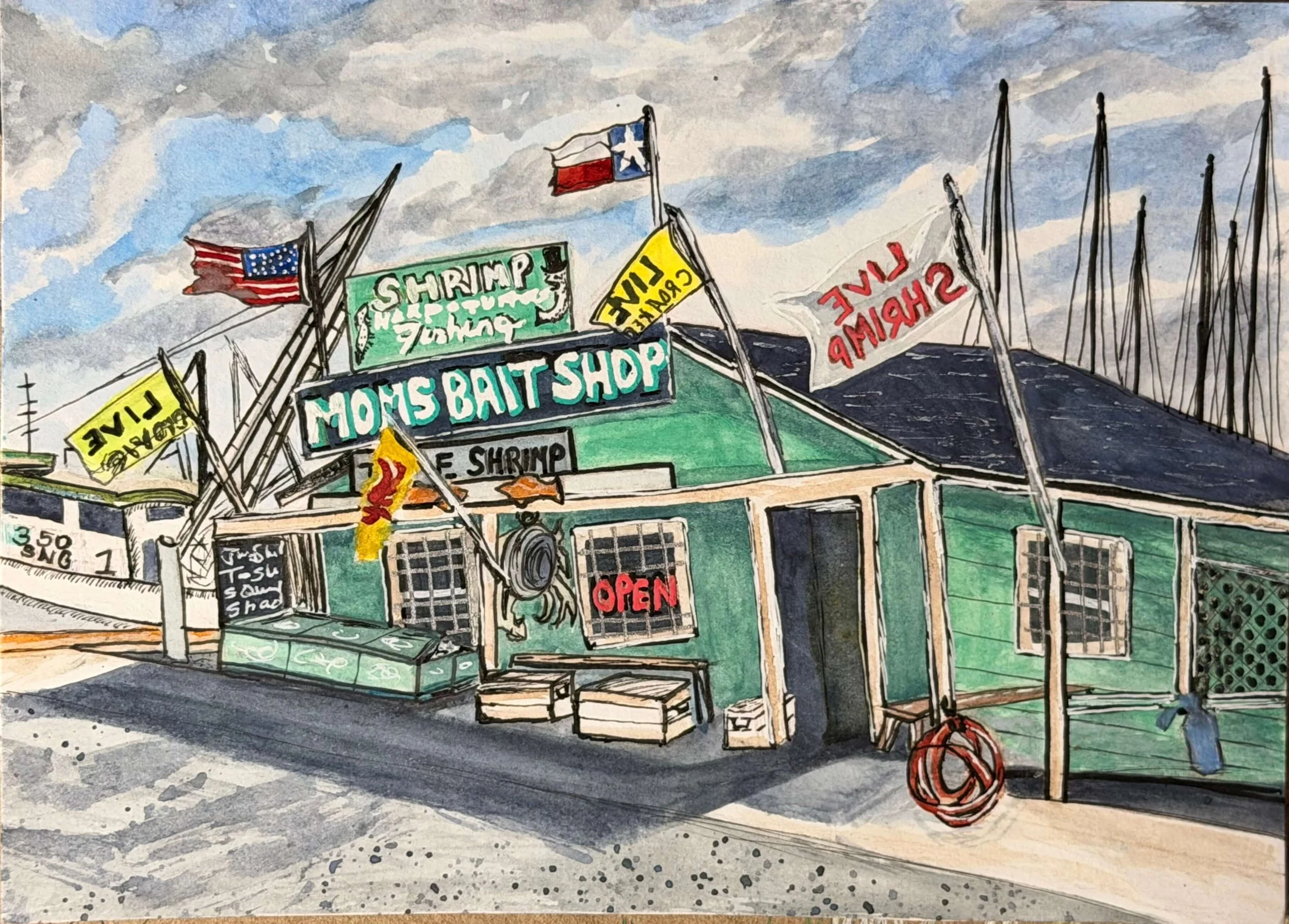 "Moms Bait Shop, Rockport, Tx"