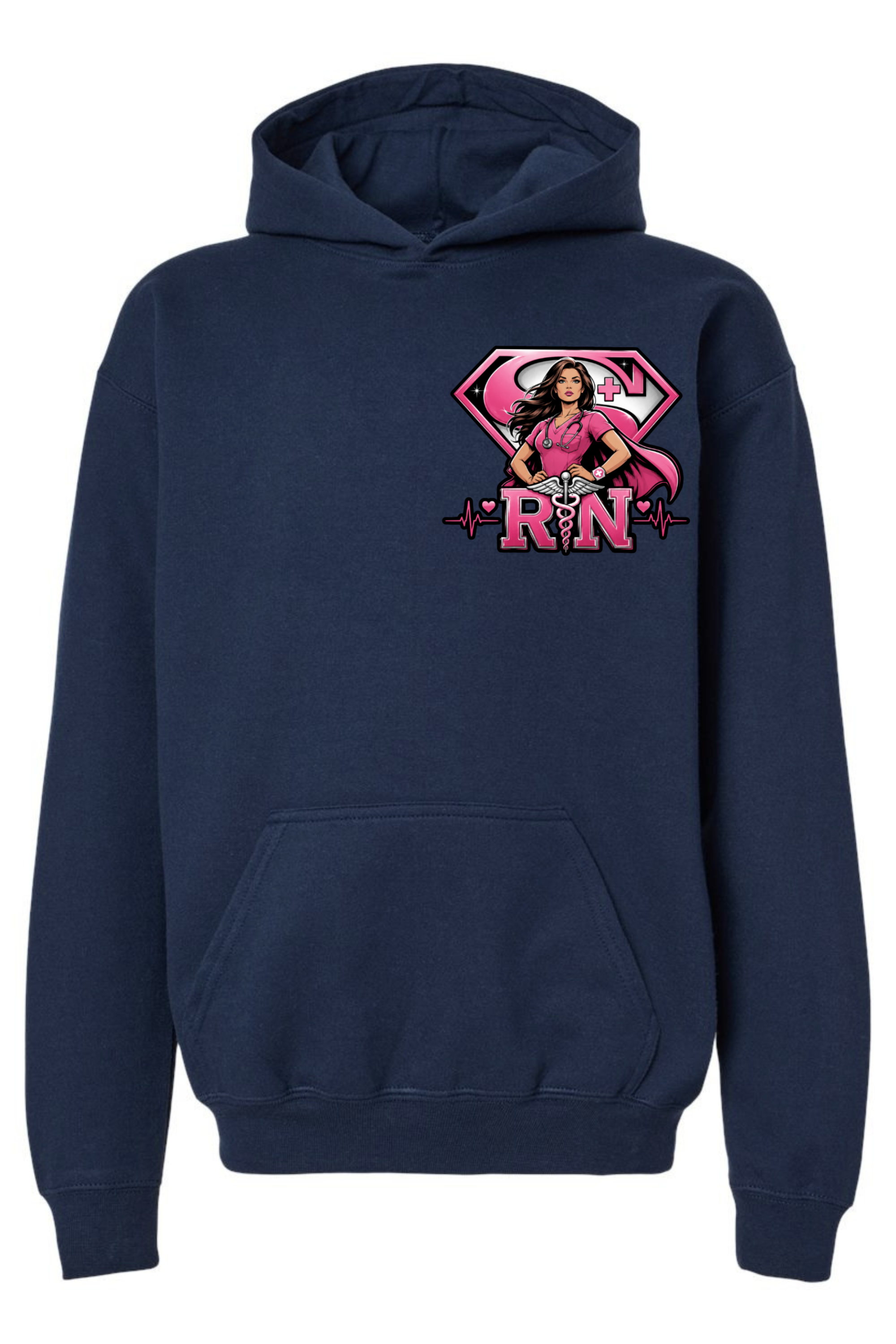 Hoodie Navy - Front Pink.png