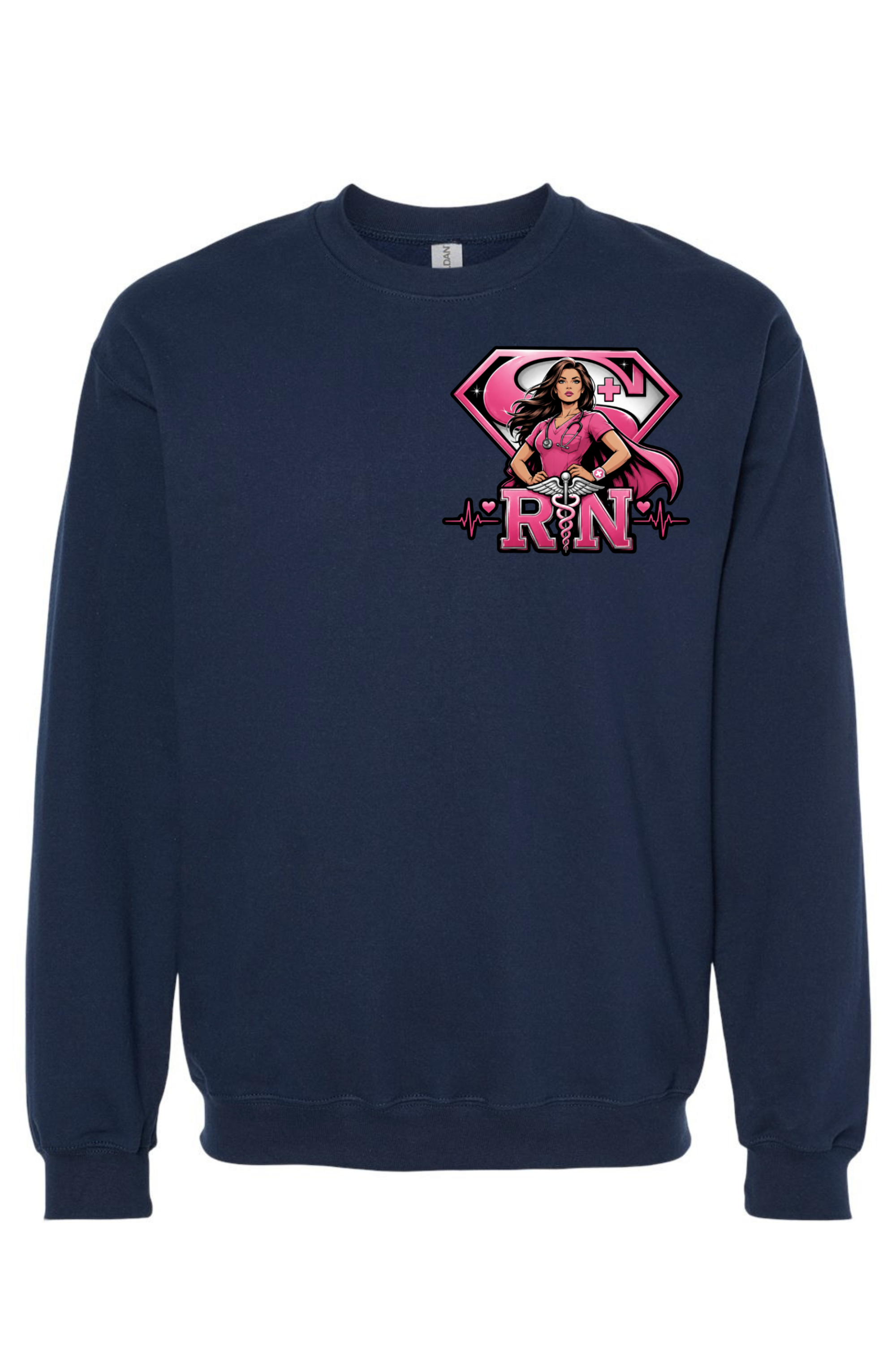 Crew Neck Navy - Front Pink.png