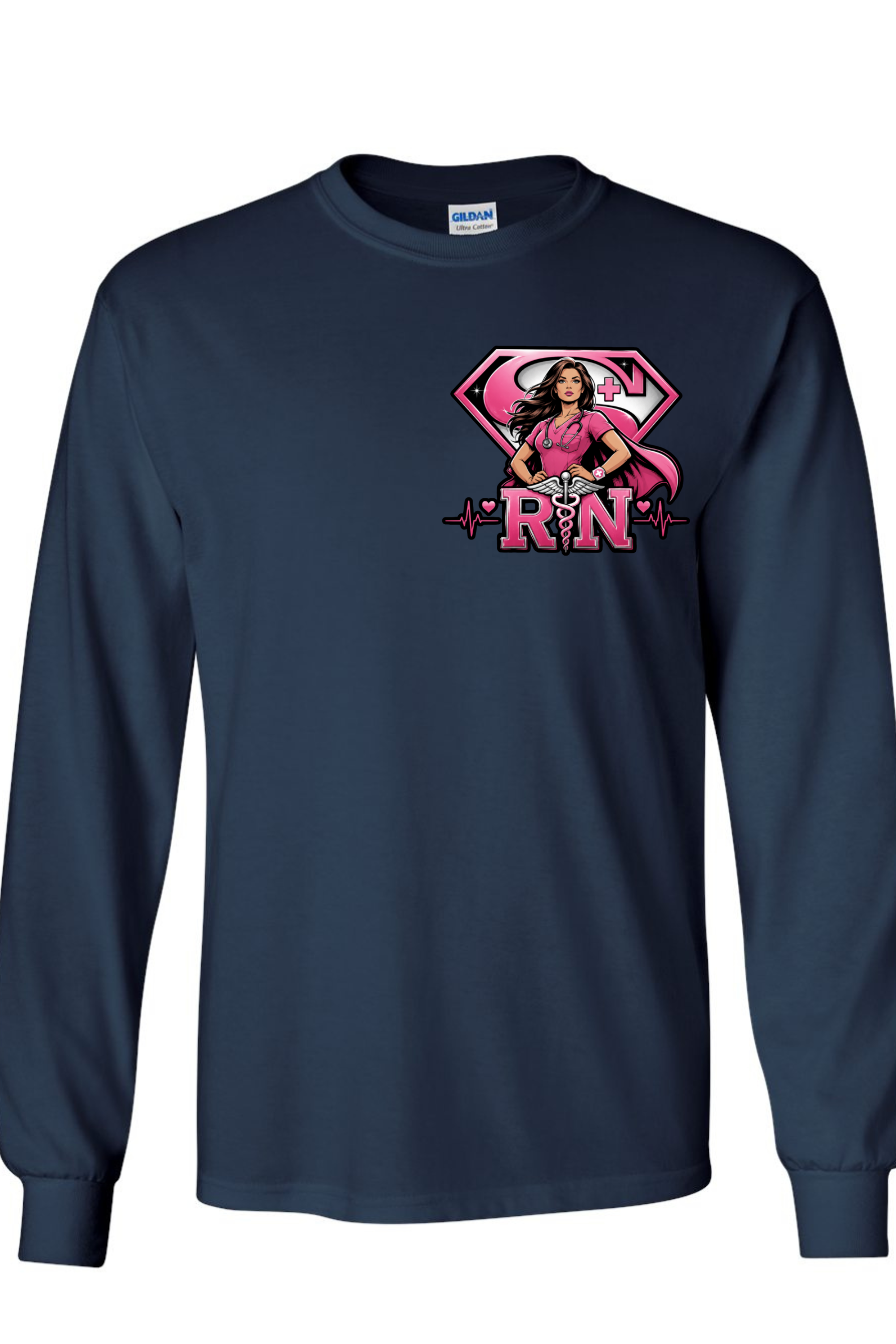 Long Sleeve Navy - Front Pink.png