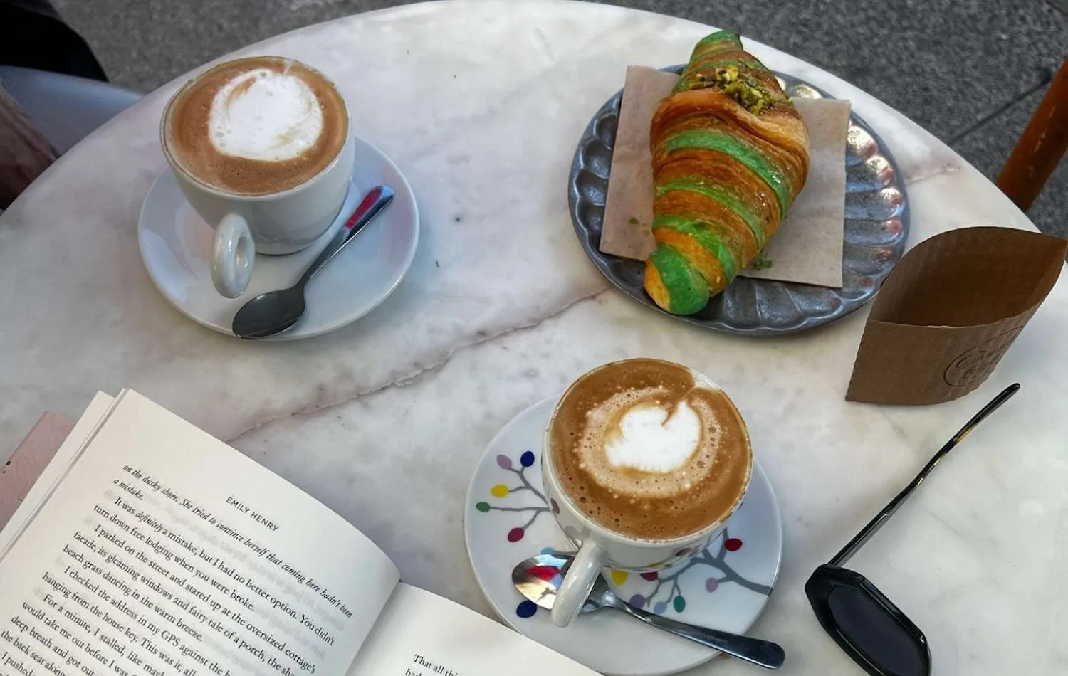 Coffee, pastries and a novel at Poesis Cafe in Castro