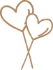 Drawing of two intertwined hearts photo booth props.