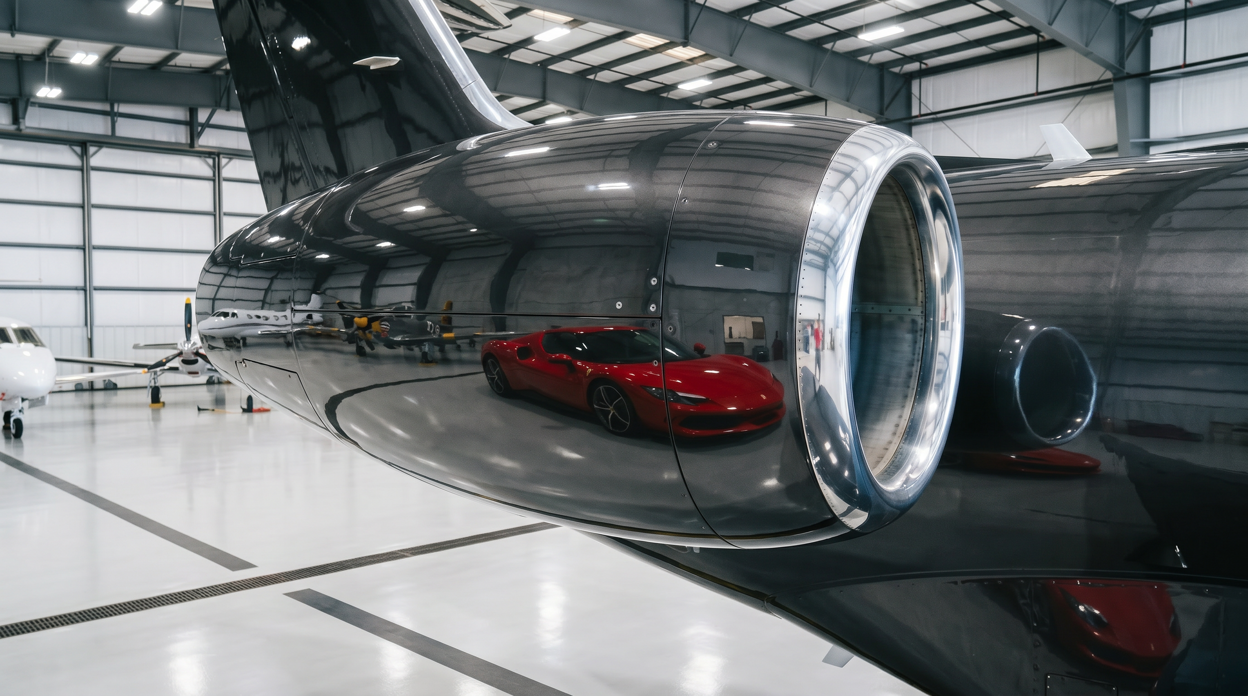 Luxury private jet representing premium mobile aircraft detailing services in Central Oregon.