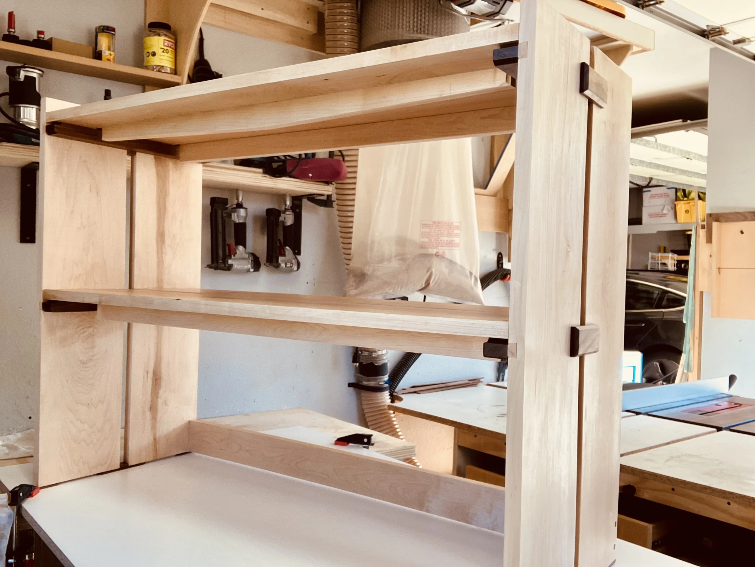 maple shelving completed fabrication