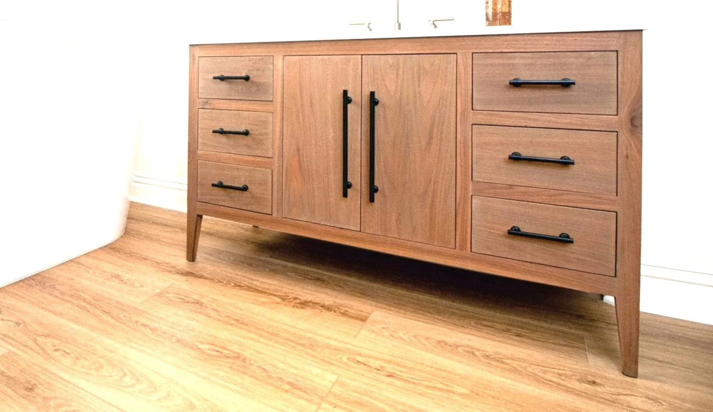 Custom Walnut Vanity Cabinet