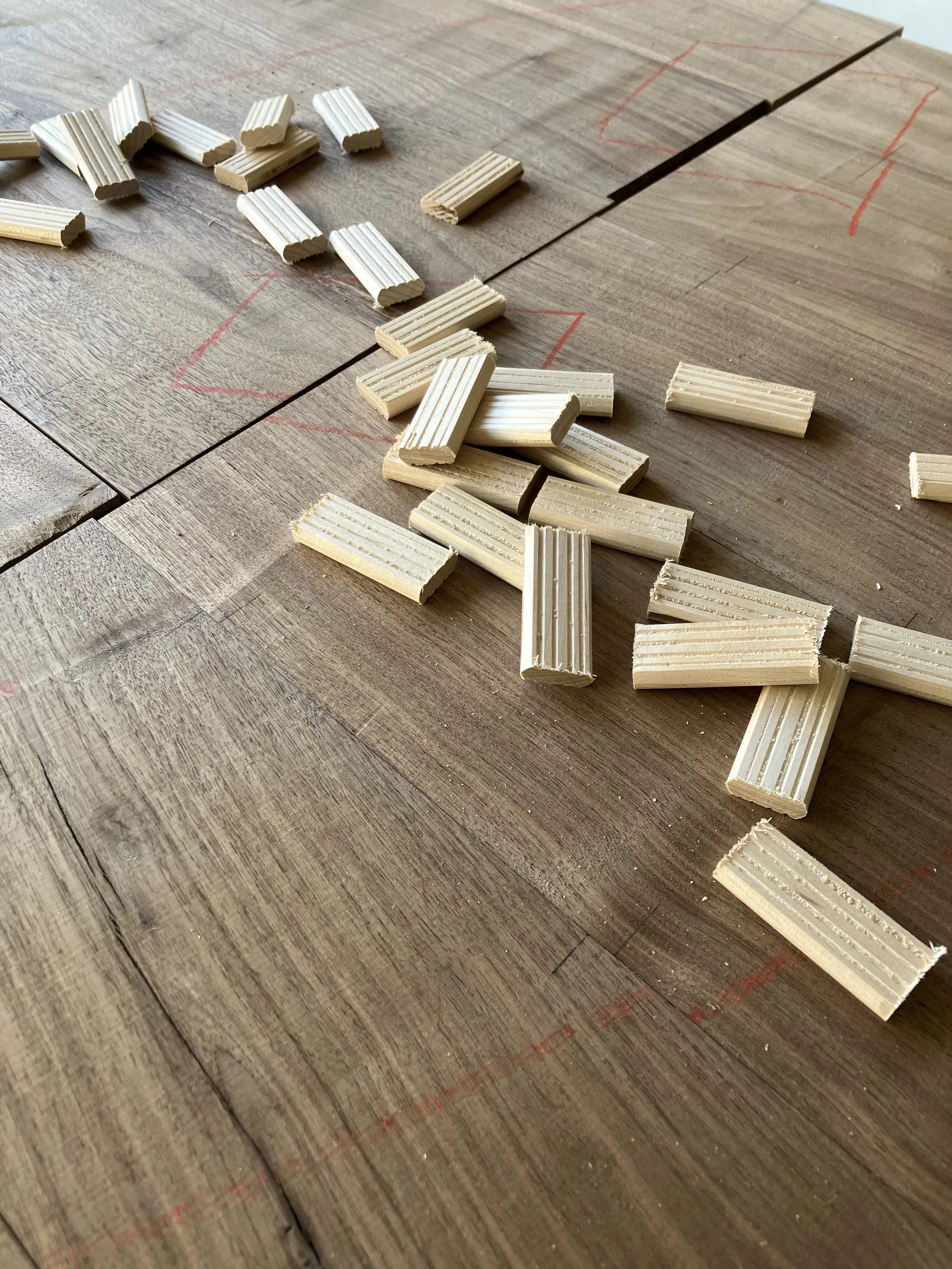 domino tenon joinery for walnut hardwood panels
