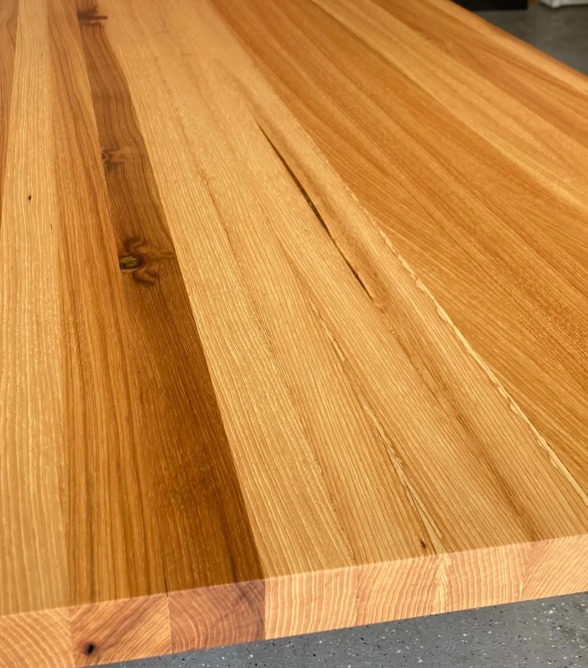 finished hickory butcher block counter top