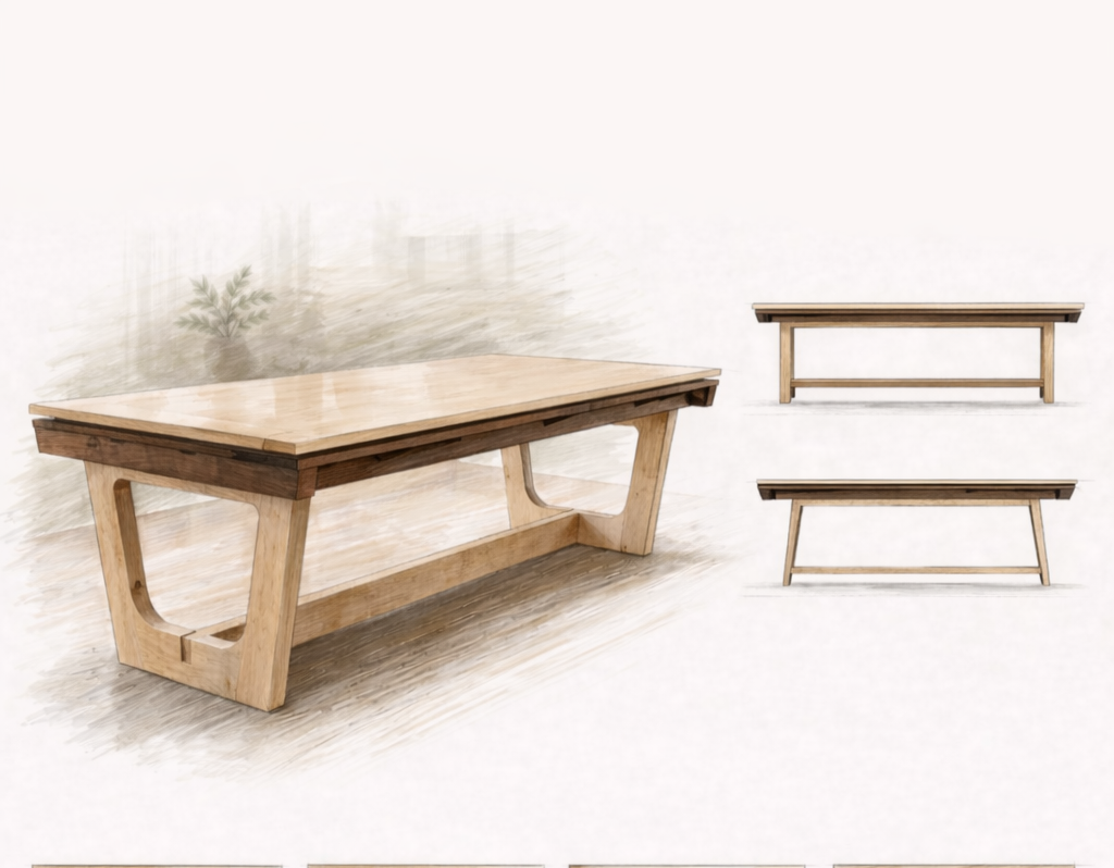 design rendering of dining table