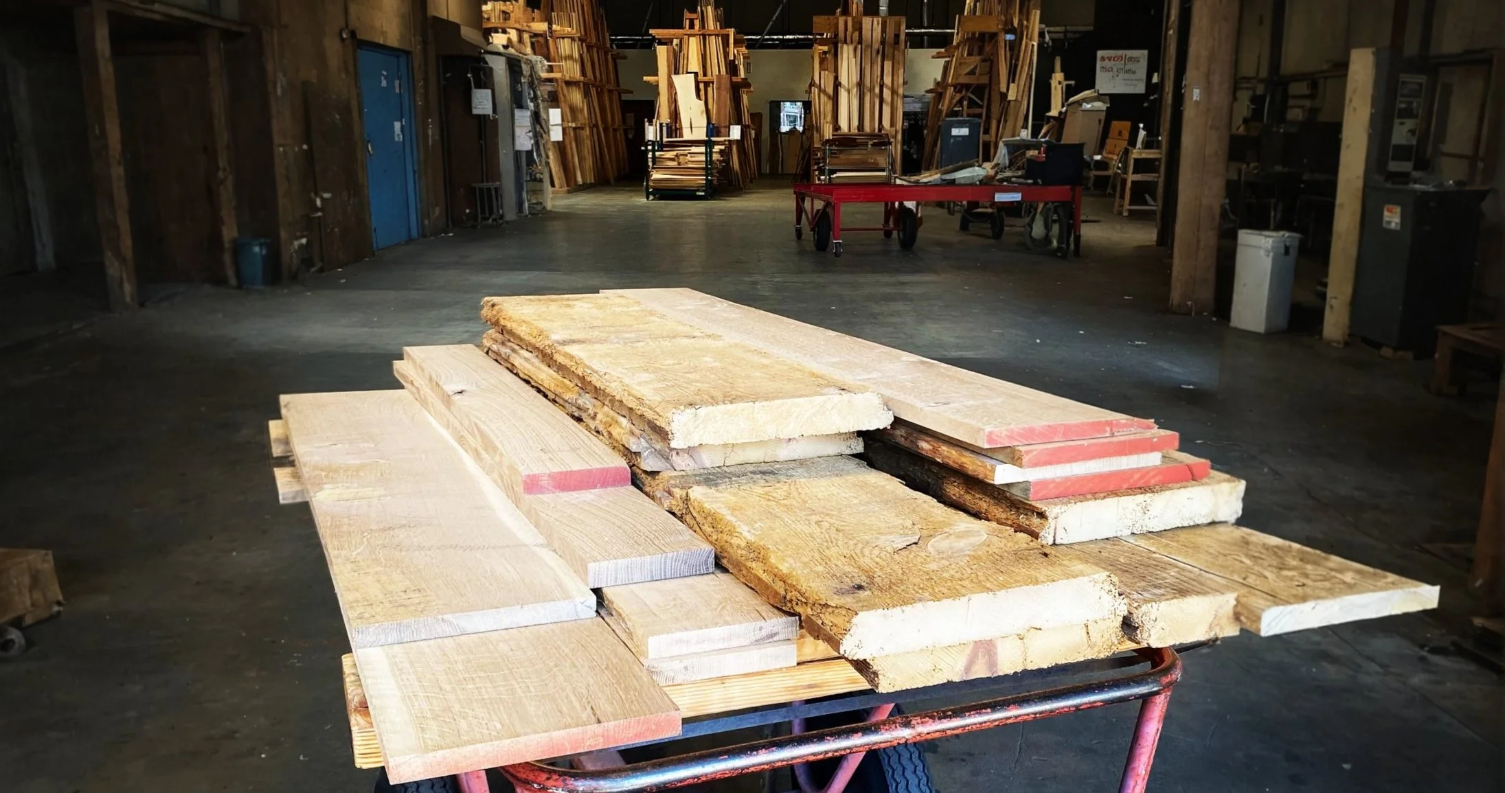 hardwood selection at local supplier in San Diego