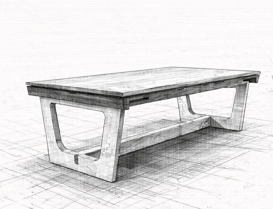 dining table concept sketch for client