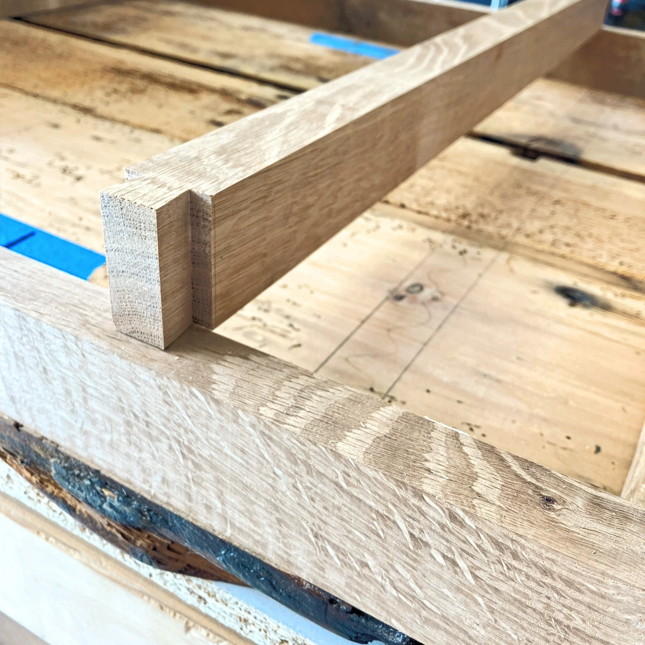 sliding dovetail joint layout for bespoke desk fabrication