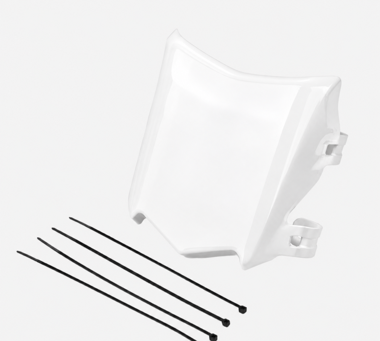 White glossy motocutz plate