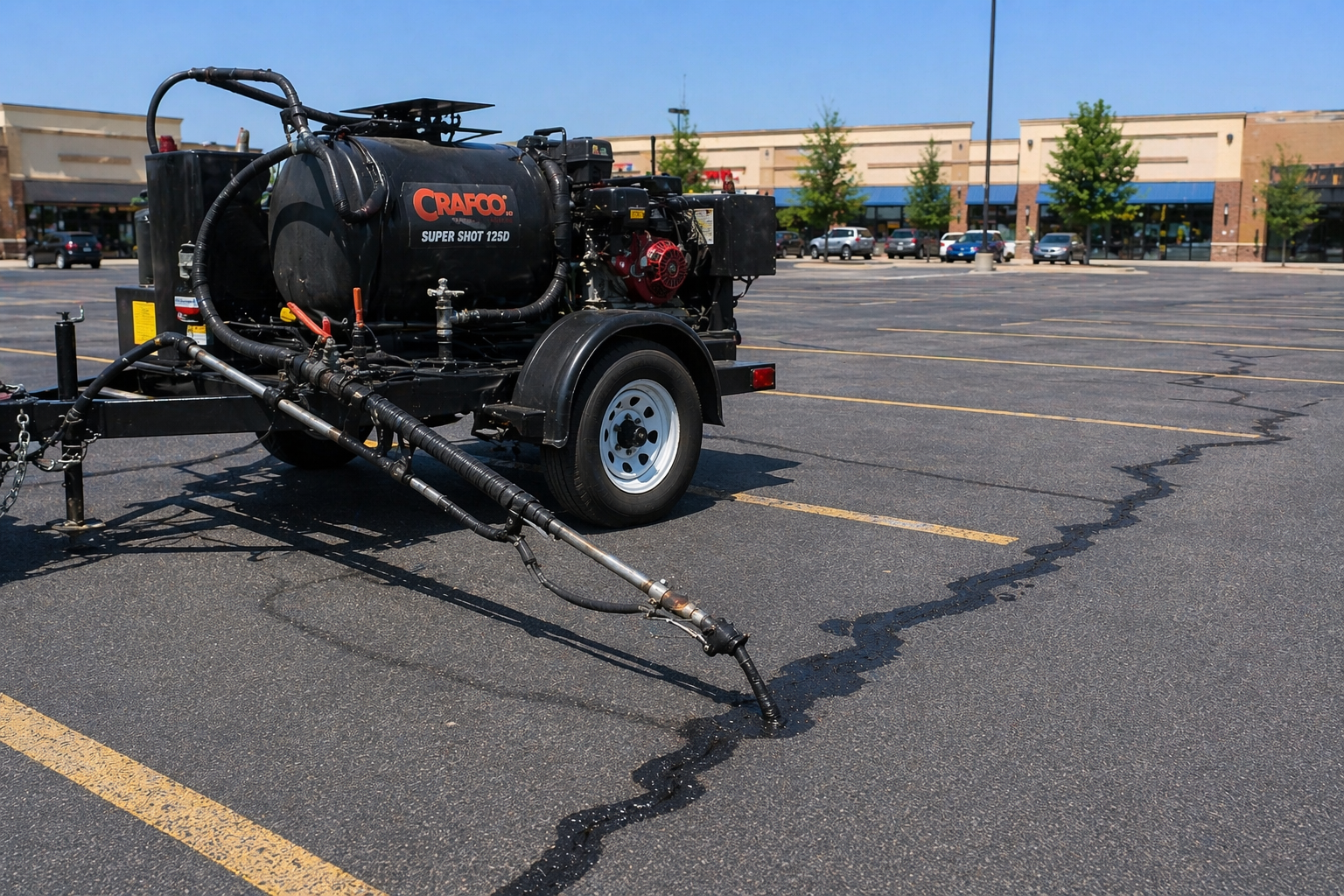 Professional crack sealing services for residential and commercial asphalt surfaces to prevent further deterioration and costly repairs.
