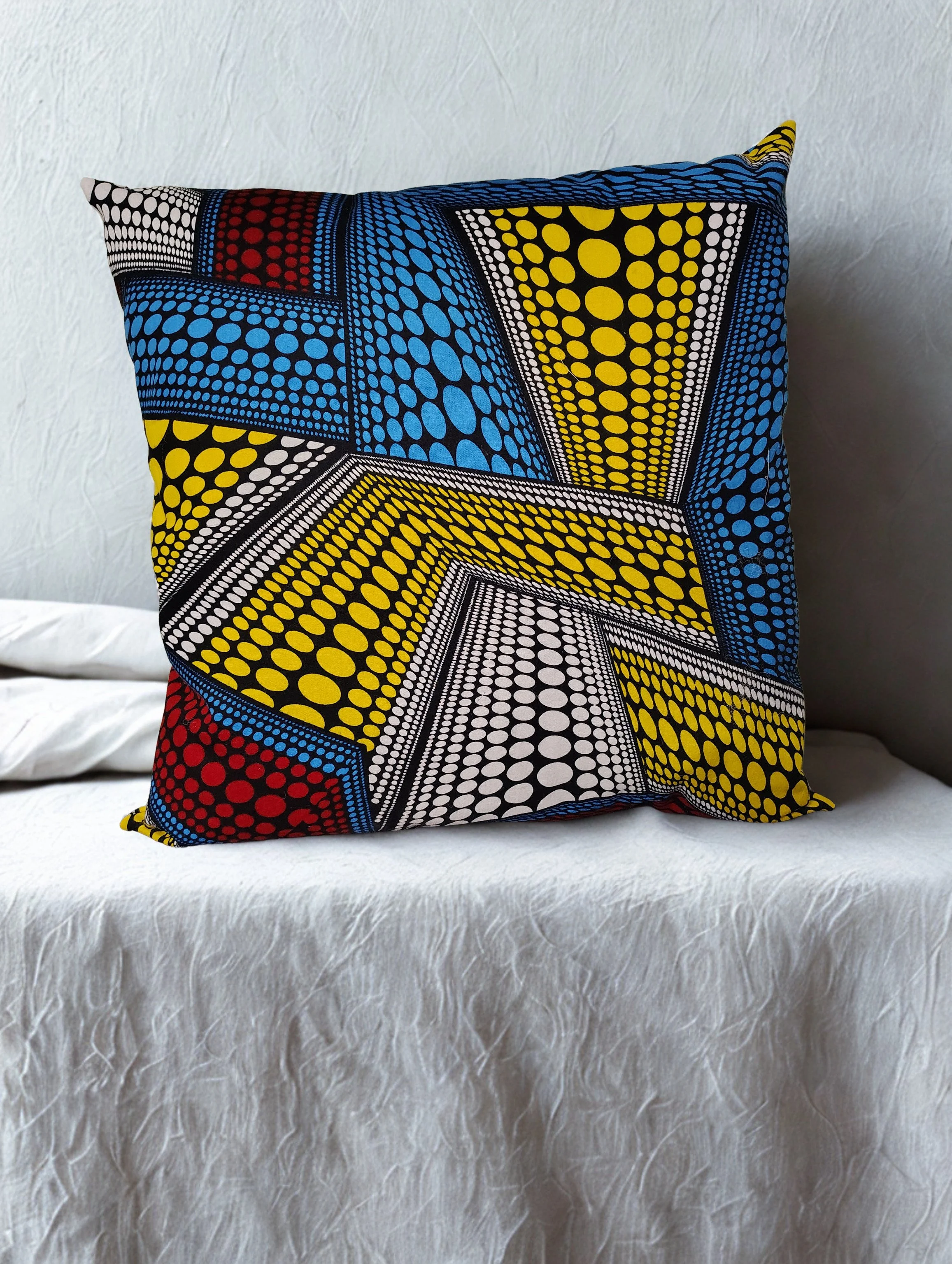 18" x 18" Geometric African Wax Print Pillow