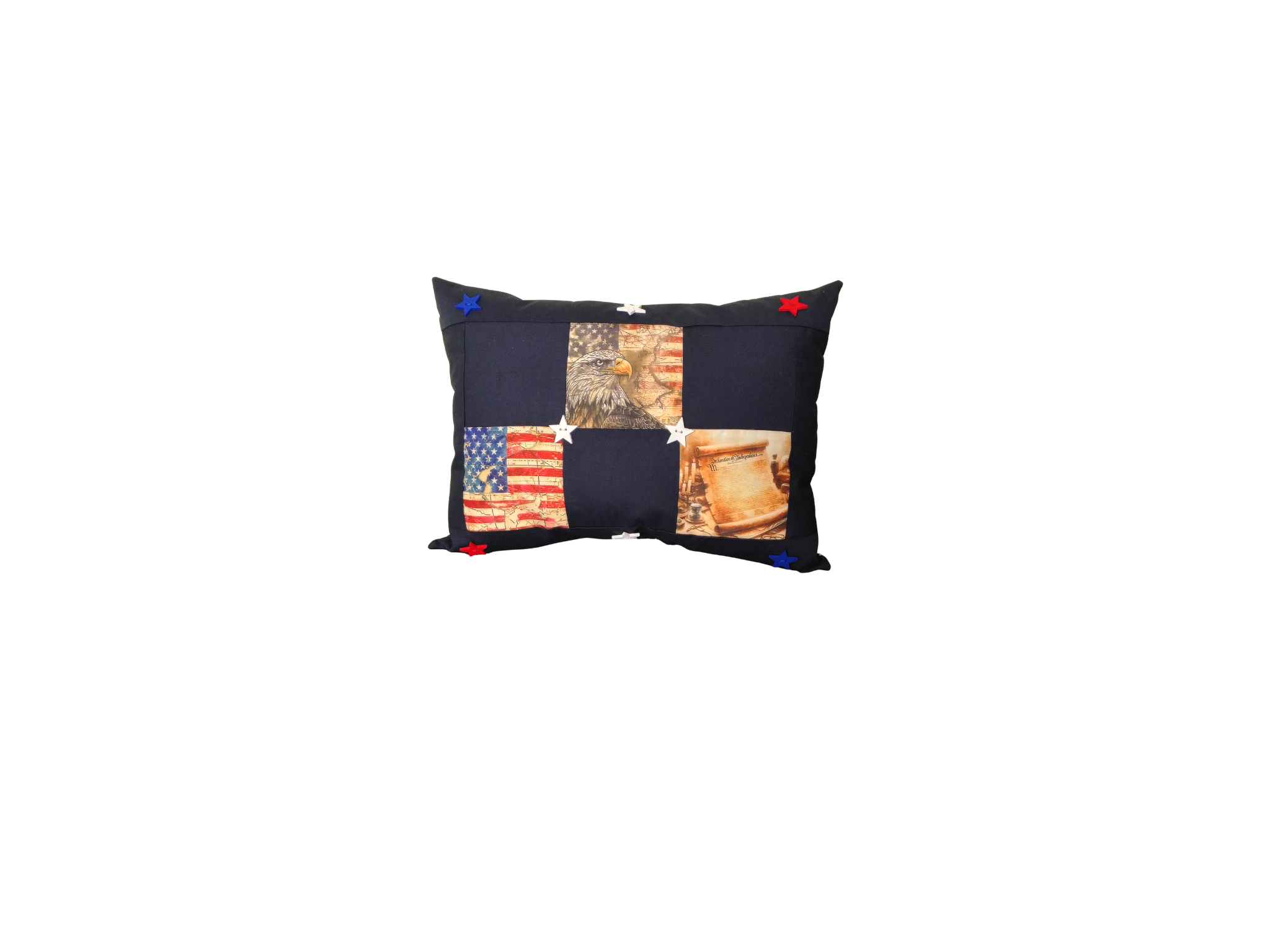 Hand-quilted, Celebrate America Anniversary Pillow