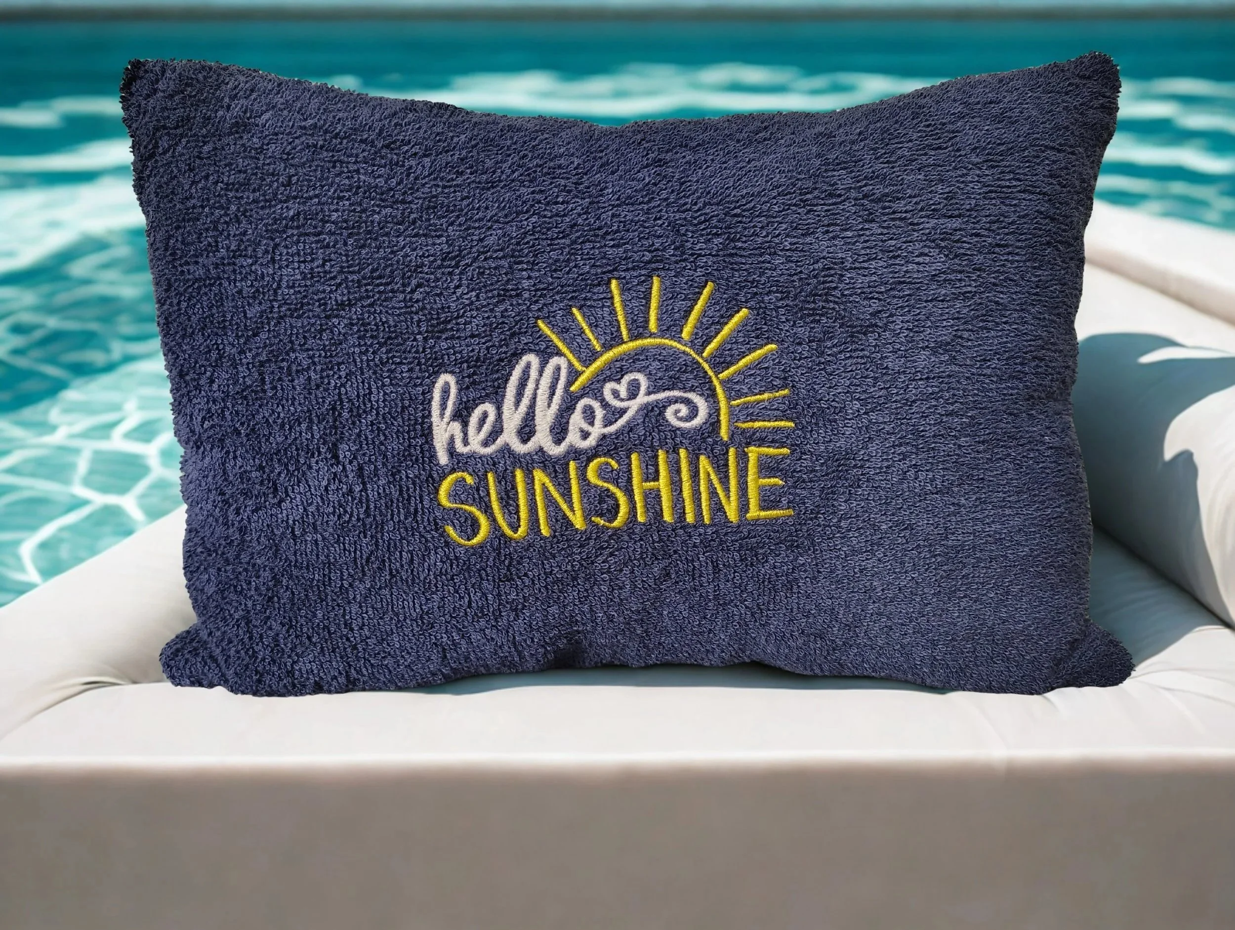 10"x14" Hello Sunshine Terrycloth Embroidered Pillow