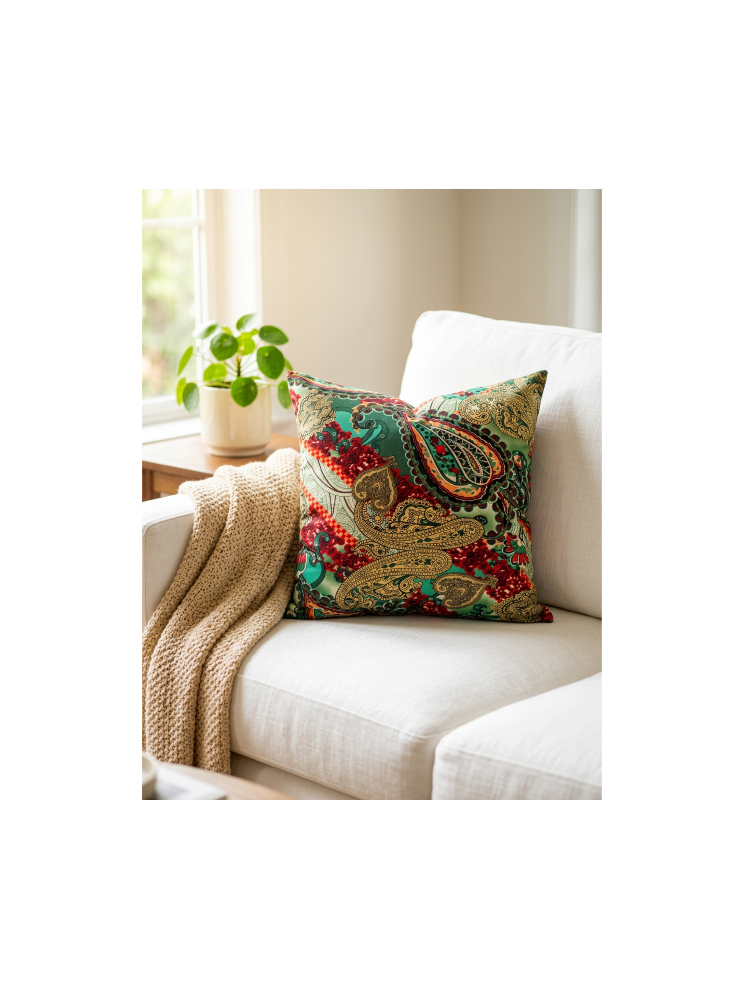 18"x18" Paisley Maize Throw Pillow