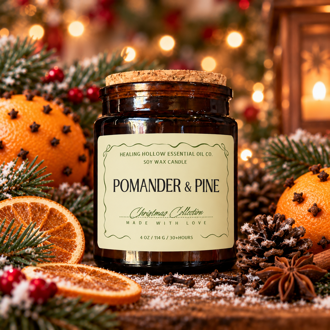 Pomander + Pine Candle